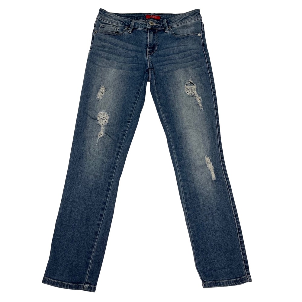 Guess Los Angeles Distressed Skinny Jeans Medium Wash Blue Size 26 Distruction